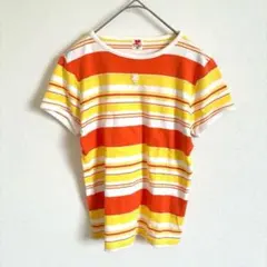 クレージュ　Tシャツ　ロゴ　マルチボーダー　キレイめカジュアル　おしゃれ