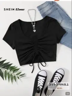SHEIN Tシャツ ブラック