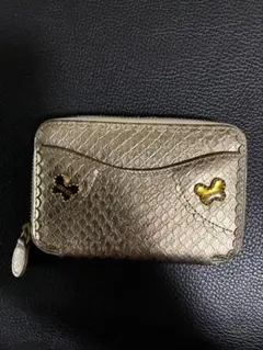 アナスイ　ゴールド型押しレザーコインケース