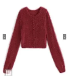 グレイル　シャギーニットカーディガン　赤　L