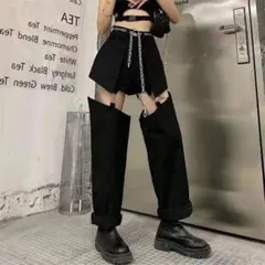 新品 ブラック クール パンツ ショートパンツ 流行り トレンド レディース