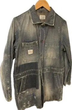 ネイバーフッド　サベーデニム カバーオール ペイント加工　ブランケット ネイバーフッド サベーデニム カバーオール ペイント加工 ブランケット