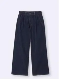 GUデニムタックトラウザー NAVY美品　Lのサムネイル