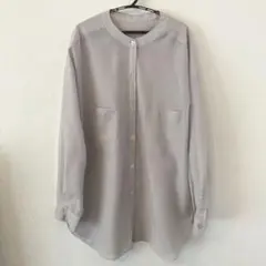 ページボーイ PAGE BOY シアーシャツ バンドカラー 長袖 無地