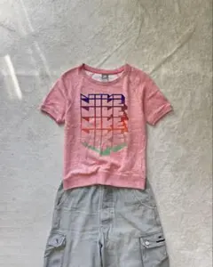00’s NIKE ナイキ 半袖スウェット Tシャツ 短丈 y2k