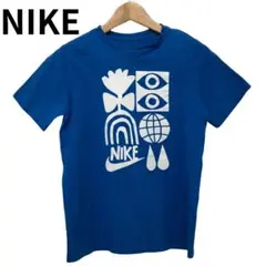 ナイキ　グラフィックプリント 半袖　Tシャツ 青　ブランドロゴ　キッズ