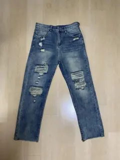 Ressaca ハードダメージクラッシュ加工 ルーズストレートデニムパンツのサムネイル