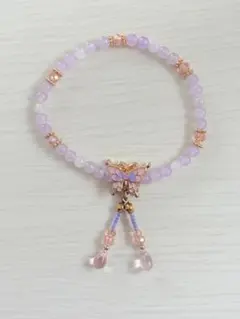 ANNASUI シノワズリテイスト バタフライモチーフゴムブレスレット　パープルのサムネイル