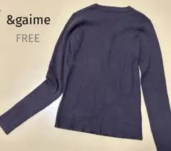 【アンジェム】ニットブラウンこげ茶色フィットスリムストレッチ細身FREEＳＭＬ