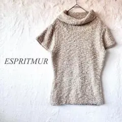 ESPRITMUR タートルネック半袖ニット ベージュ 無地 伸縮性 977のサムネイル