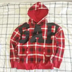 00s GAP ギンガムチェックロゴパーカー ukストリートswag sk8