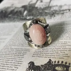 LOOT」Viking Ring Swedish 大粒天然石ローズクォーツ - メルカリ
