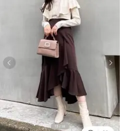 INGNI ラップイレヘムスカート マーメイド フリル切替 ロングスカート
