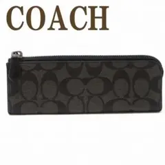 COACH ブラック ロゴポーチ