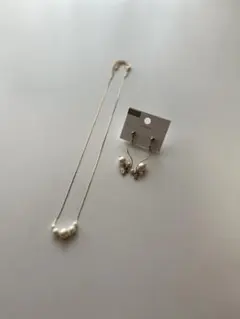 コットンパール風ネックレス＆イヤリング