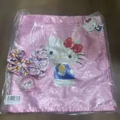 ハローキティ トートバッグピンクとサンリオシュシュセット売り