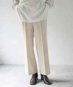 LEPSIM ストレートパンツ ベージュ ハタラク7DAYSパンツ 通勤パンツ