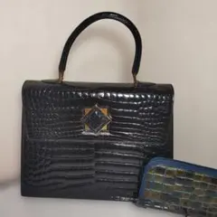 Elan オーストリッチ レザー バイカラー ハンドバッグ 極美品 - メルカリ