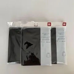 無印良品　綿　100% 長袖　肌着　Tシャツ 3個　ブラック