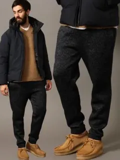 BEAUTY&YOUTH　裏起毛フリースニットジョガーパンツ