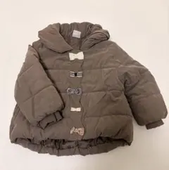 【定番⭐︎】petit main ブラウン リボン 中綿ジャケット 80cm