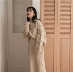 lawgy vertical line knit ニット　アイボリー