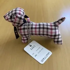 DAKS チェック柄犬型マスコット CA555