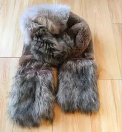 アーバンリサーチ RODESKO ボリュームファーマフラー ティペット グレー