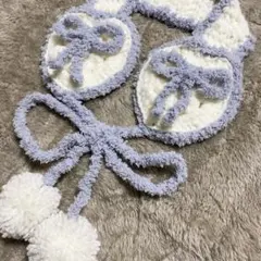 ハート ふわふわ リボン イヤーマフ ウィッシュコア ハンドメイド ポンポン