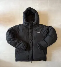 FILA フード付き黒ダウンジャケット L