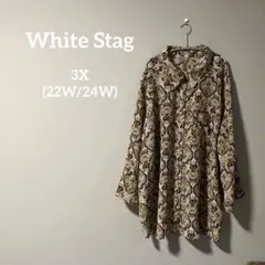 White Stag 【3X(22W/24W)】 長袖シャツ ブラウス