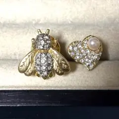 ミツバチとハートのブローチセット