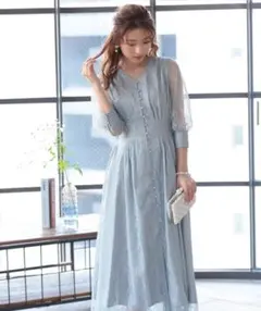 サテンドレス ロングワンピース