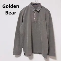 Golden Bear メンズ ポロシャツ 長袖 ブラウン系 チェック L