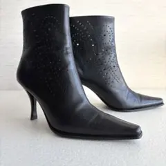 【美品】ジュゼッペザノッティ 本革 レザー ショートブーツ ブラック 22.5のサムネイル