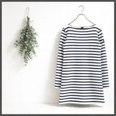 HELLY HANSEN ボーダーワンピース 長袖 綿 L ネイビー