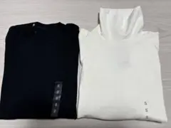 UNIQLO ユニクロ フライスタートルネックT・リブハイネックT 2枚セット