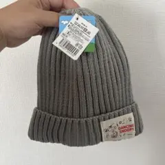 スヌーピー ニット帽 グレー