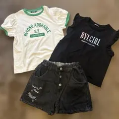 バイラビット　Tシャツ２枚、ALGY デニムショートパンツ　150cm
