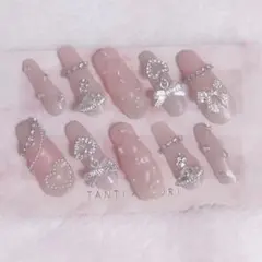 ネイルチップ♡地雷 量産型♡ぴんく.女児.キルティング.キラキラゴテゴテネイル