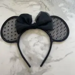 ミニーマウス 黒レース カチューシャ ディズニー