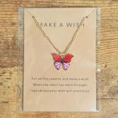【バタフライネックレス★レッド×ピンク】蝶々チョウチョ フェアリーグランジY2K