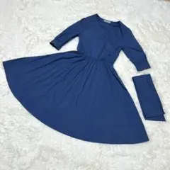 【ビアッジョブルー】/ワンピース/日本製/フレア/ プルー系/カシュクール