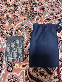 DIOR カードケース ネイビー/ベージュ