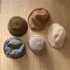 カジュアルハットセット（ブラウン・ベージュ・ホワイト・グレー）