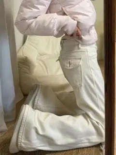 ホワイト ストレートデニム