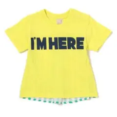 新品☆プティマイン90㎝ロゴプリント入り後ろ切り替えTシャツ