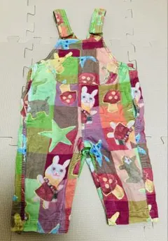 春物　オイリリー　OLILY うさぎカラフル　サロペット　80cm