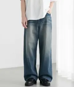 ワイドデニムパンツ ウォッシュ加工のサムネイル