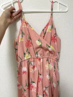 花柄 キャミソール オールインワン ピンク